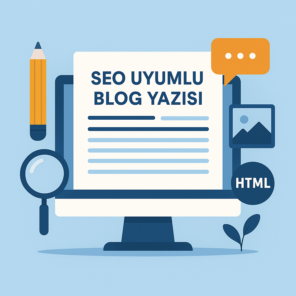 robots.txt dosyasının SEO ile ilişkisini anlatan düz stil dijital bir illüstrasyon – tarama izni, site yapısı ve arama motoru botları simgeleniyor.