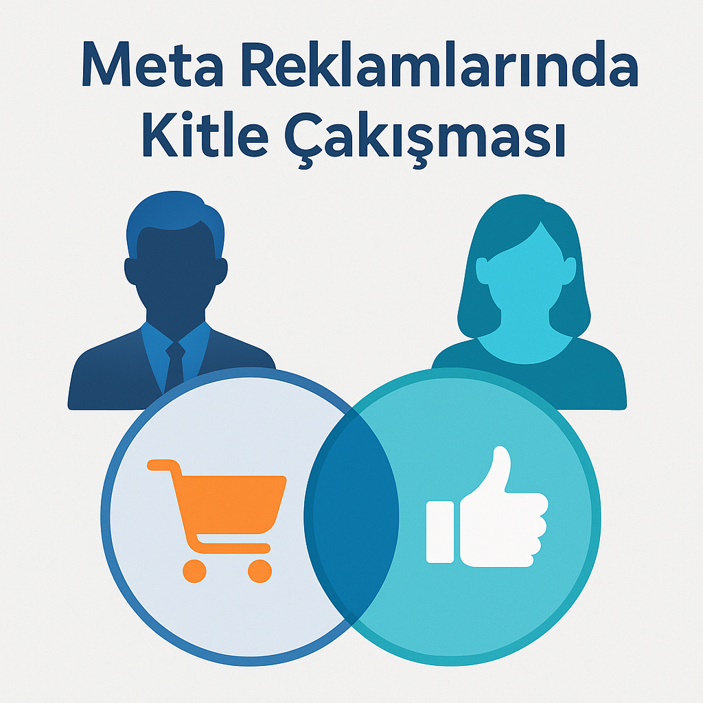 Meta reklamlarında hedef kitle çakışmasını gösteren infografik: iki hedef kitlenin kesişimini temsil eden görsel